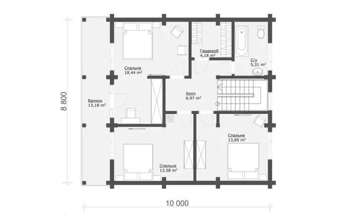 Планировка 2го этажа